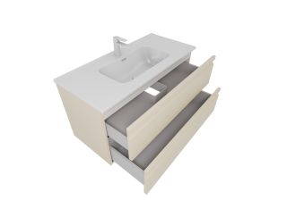 Тумба с раковиной Aquatek Вега AQ77100-LC 101 см капучино светлый